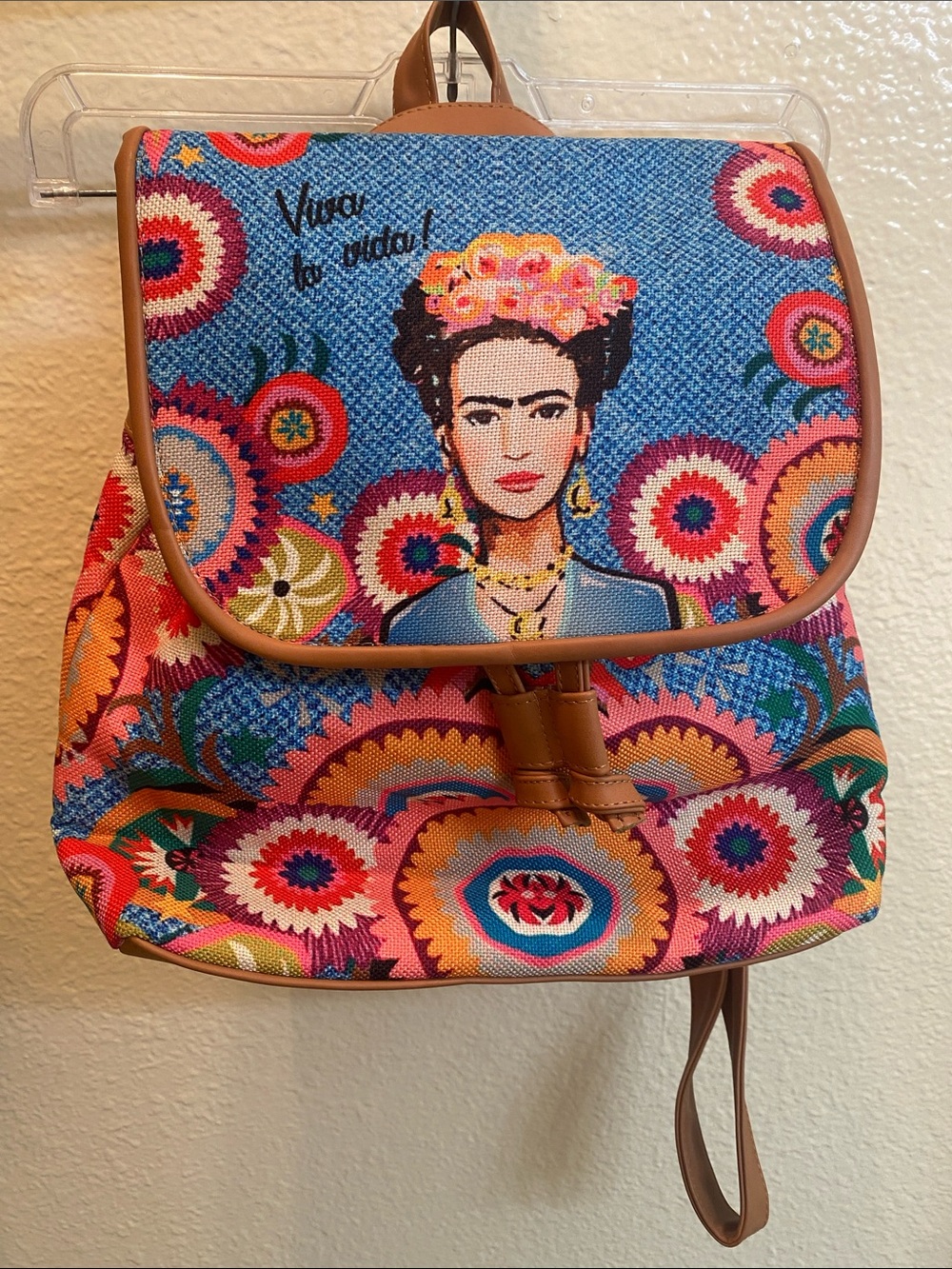 Artisan Frida Kahlo Multicolor Canvas Backpack